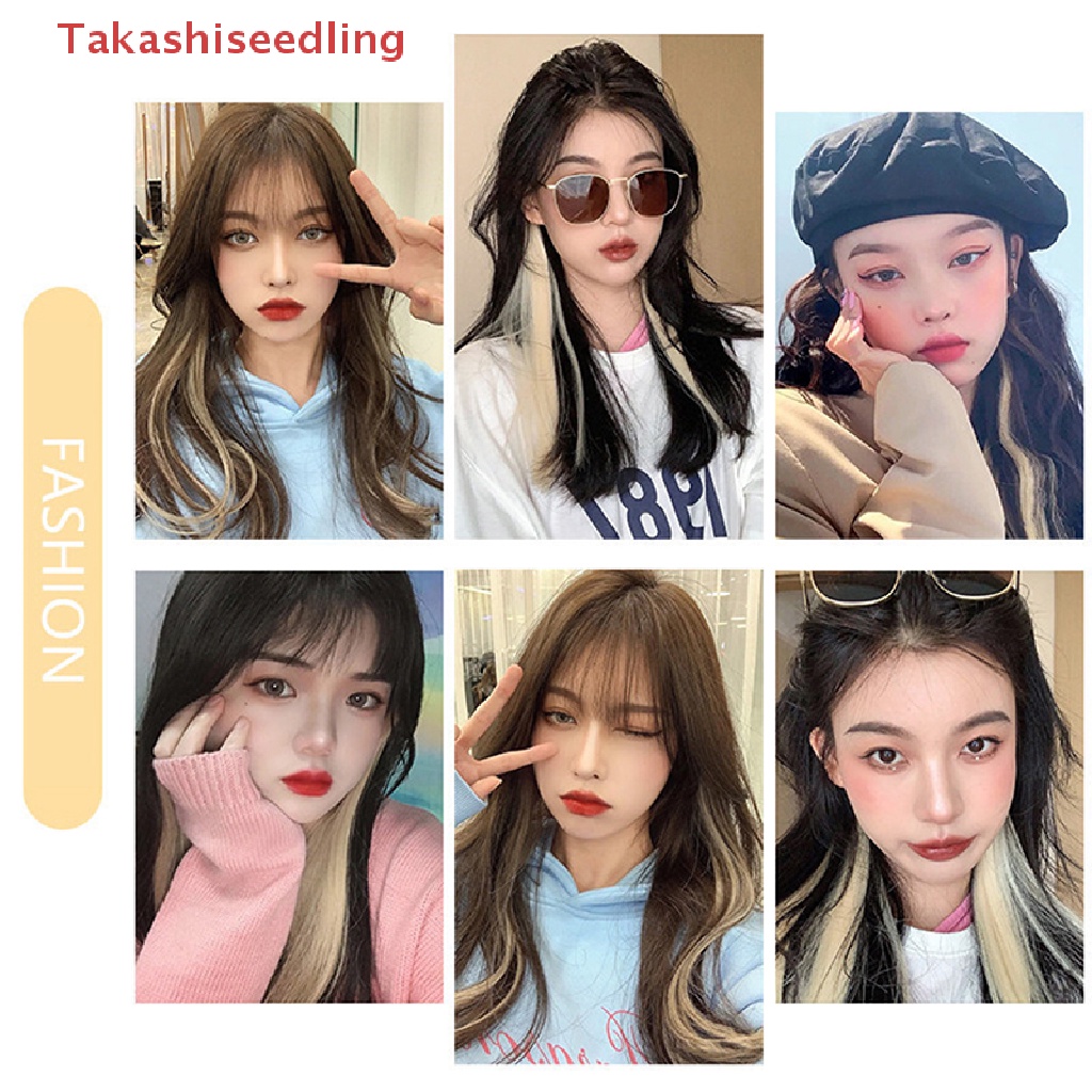 (Takashiseling) Tóc Giả Tai Thỏ Dài Vô Hình Màu Sắc Gradient Kèm Kẹp Tóc Giả