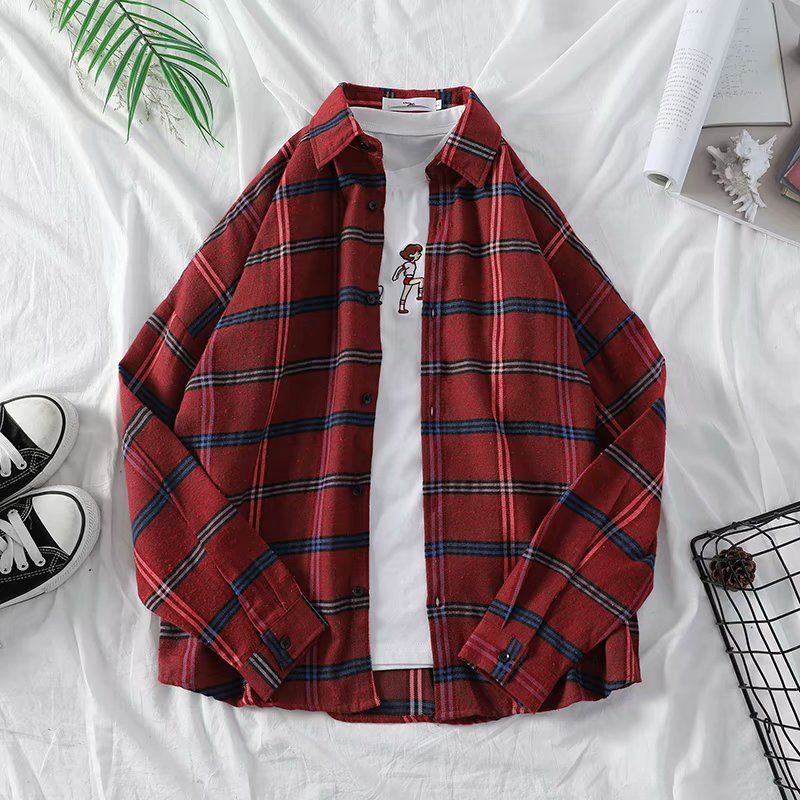 Áo Sơ Mi Caro Tay Dài Dáng Rộng Thời Trang Cho Nam Size 3xl