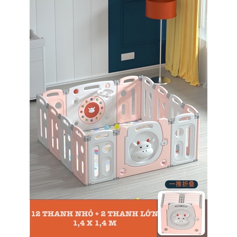 Bộ quây cũi MommyKids Minh Chau , mẫu micky, Gấu gấp gọn chất liệu nhựa nguyên sinh