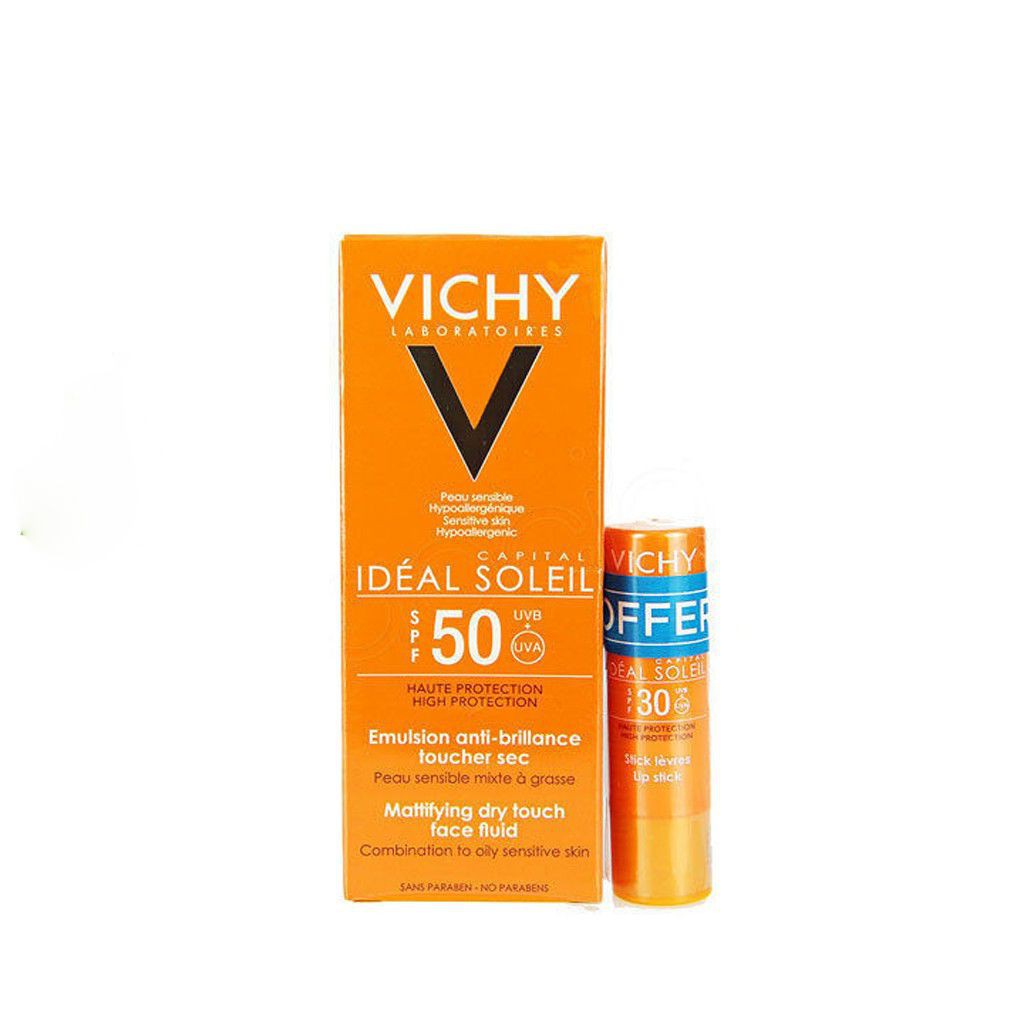 Set kem chống nắng Vichy 50ml tặng son dưỡng