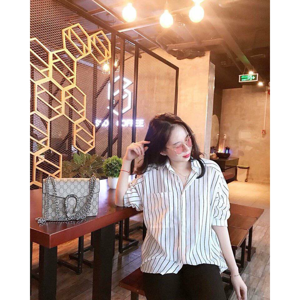 Áo sơ mi over size kẻ sọc