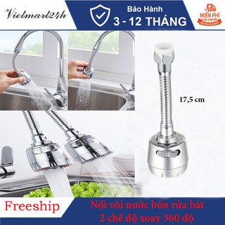 Vòi sen - Nối vòi sen tăng áp 2 chế độ nước kèm đầu vòi bồn rửa bát xoay 360 độ