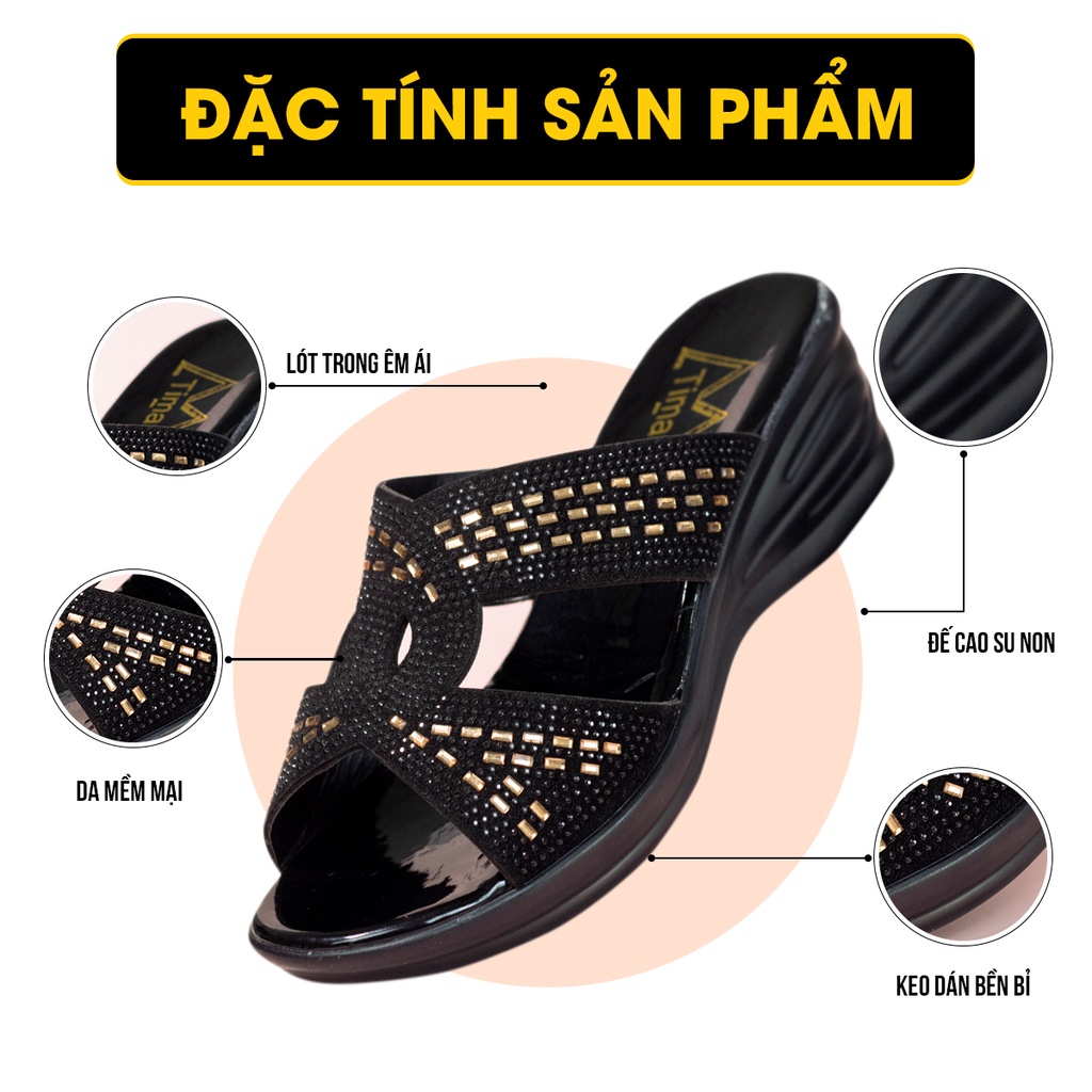 Dép nữ, dép đế xuồng TIMAN PT91 tôn dáng khoe chân phong cách bảo hành 1 năm