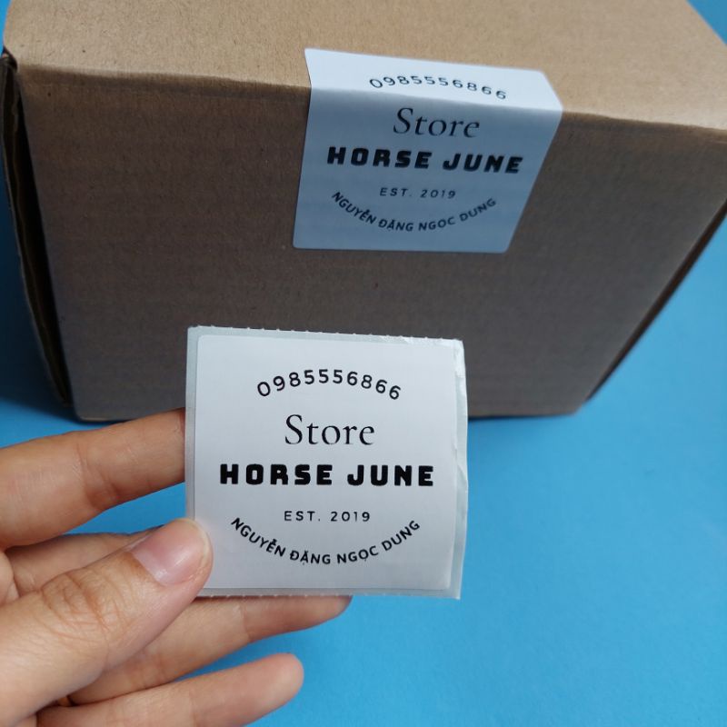 300 tem vuông in thông tin shop theo yêu cầu khổ 5x5cm