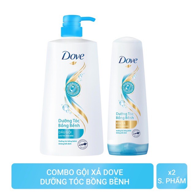 Bộ sản phẩm Dove Dưỡng Tóc Bồng Bềnh dầu gội 650g + kem xả 335g