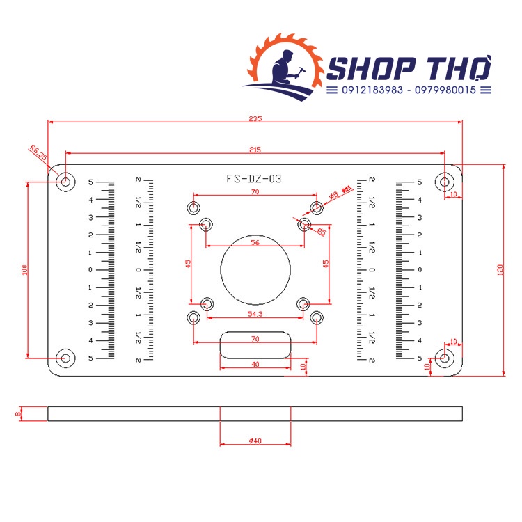 Mặt gá máy phay - Makita RT0700C