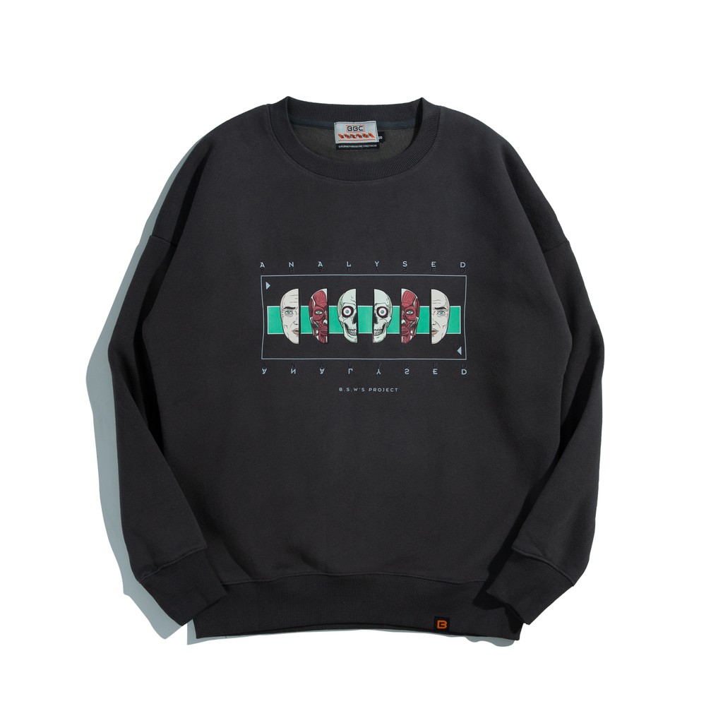 Áo Sweater BSW Mẫu in Anatomy analysed Nỉ lót bông cao cấp