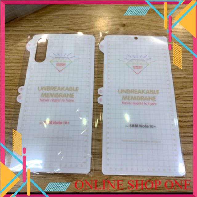 Bộ 2 miếng dán dẻo PPF cho Galaxy Note 10 Plus/ Note 10+ Mặt trước, mặt sau bảo vệ máy siêu tốt