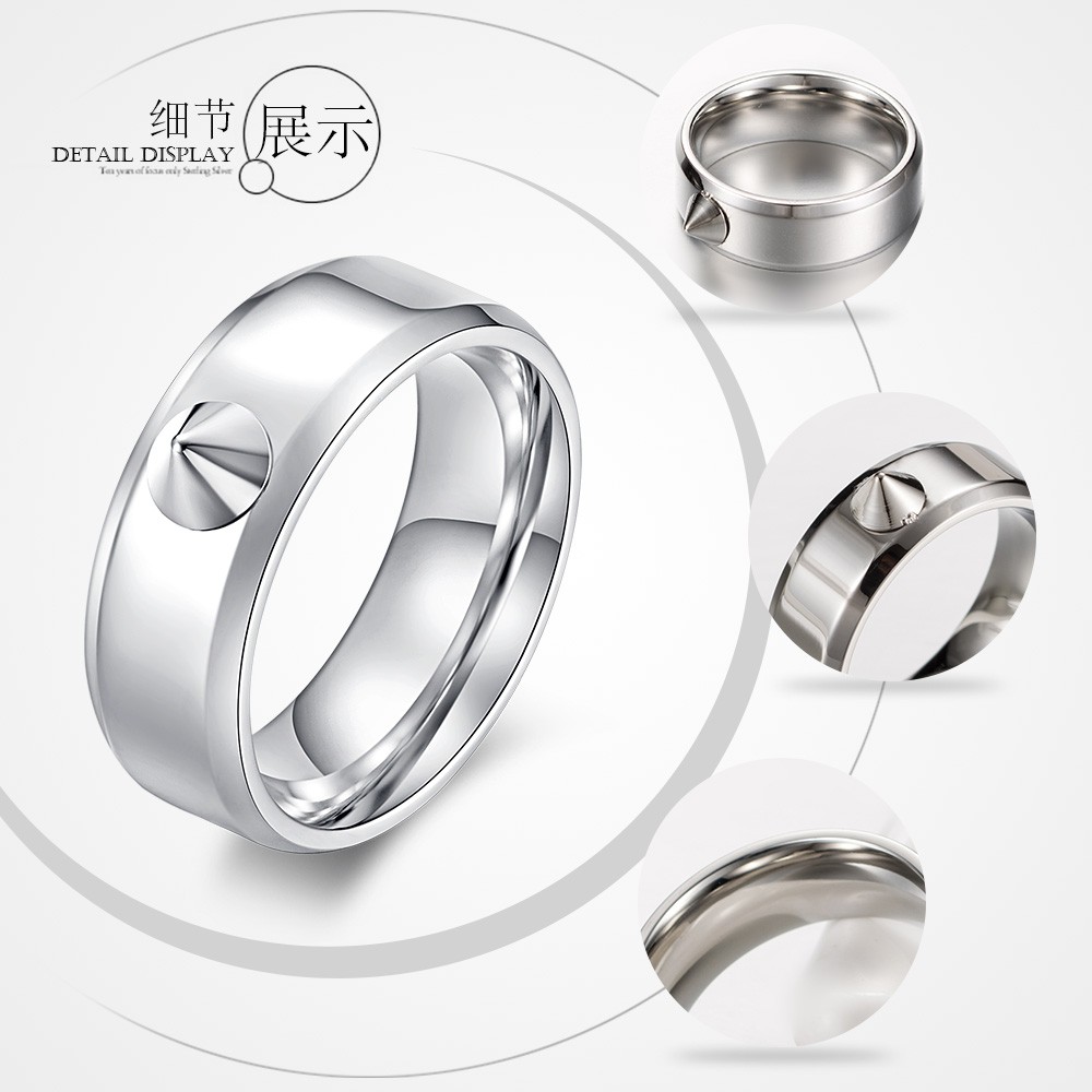 Men Jewelry Titanium Steel Ring Rivet Spines defense Rings qf032