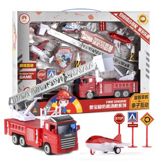 XE BIỆT ĐỘI CỨU HỎA - ĐẦY ĐỦ PHỤ KIỆN ĐỒ CỨU HỎA - BIỂN BÁO- BÉ TẬP LÀM LÍNH CỨU HỎA
