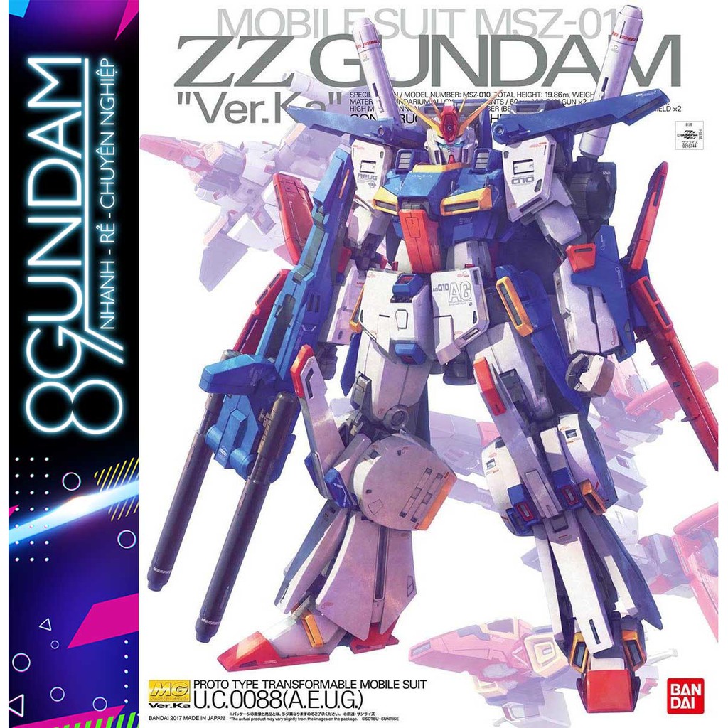 Mô Hình Lắp Ráp Gundam MG MSZ-010 ZZ ver.Ka