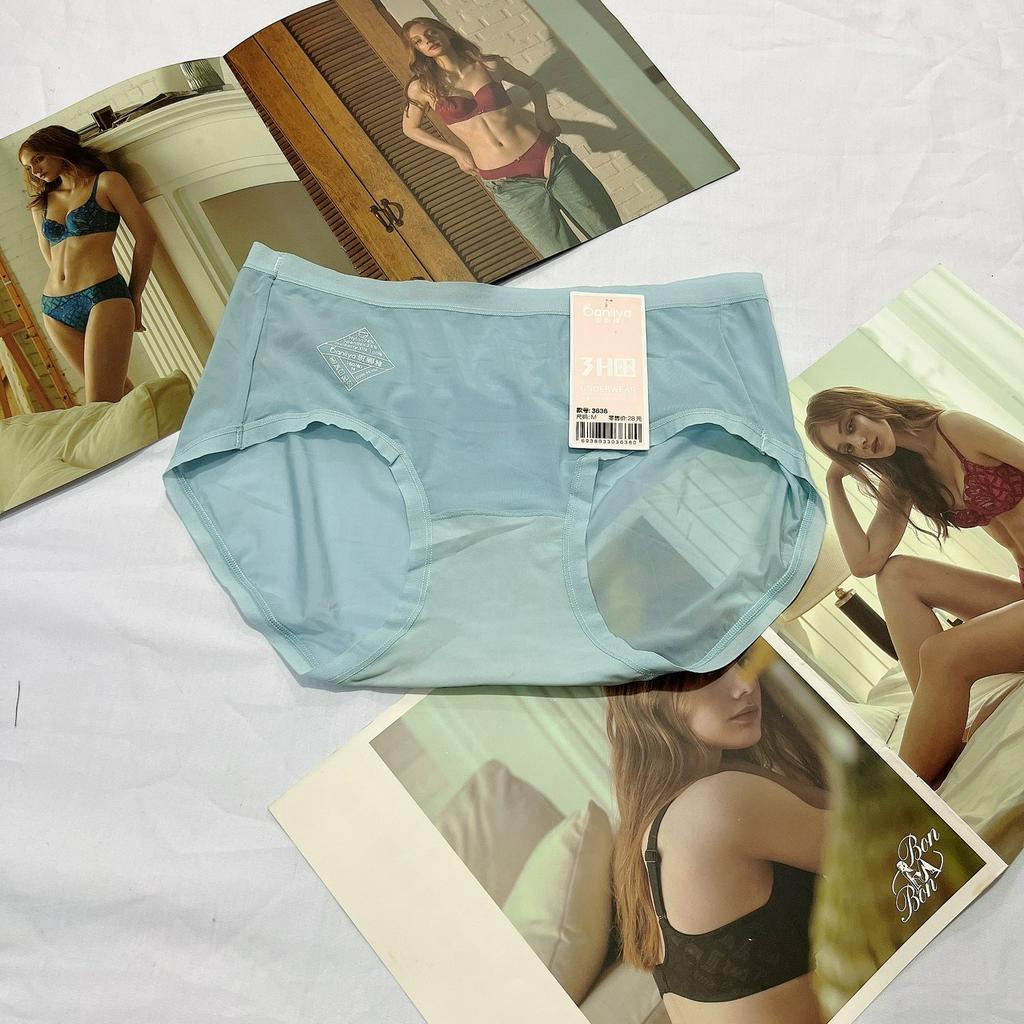 Quần lót nữ thun lạnh trơn cao cấp 3638 cạp vừa chất liệu mềm mịn thoáng mát size 50kg-60kg