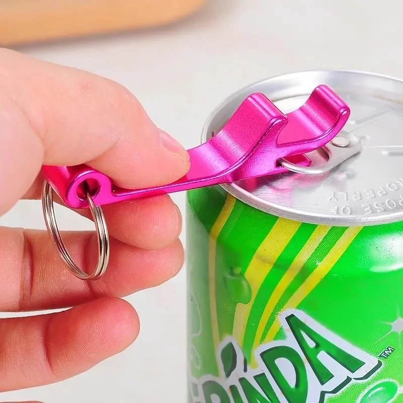 Dụng cụ cụ khui mở nắp chai bia, Móc chìa khóa mini 2in1 đa năng nhiều màu dễ thương