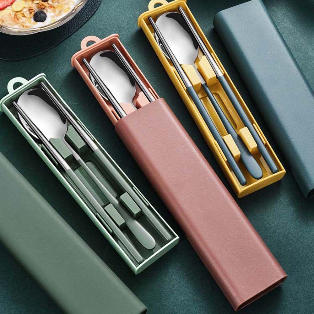 Bộ Muỗng Đũa Nĩa Bằng Thép Không Gỉ Tiện Lợi