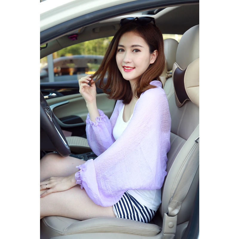 Áo Choàng Ngủ Tay Dài Chất Chiffon Dáng Rộng Màu Sắc Đơn Giản Thời Trang Cho Nữ