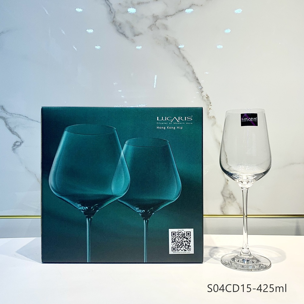 Bộ 6 Ly Uống Rượu Vang Trắng Pha Lê Cao Cấp Lucaris Chardonnay 425ml Nhập Khẩu Chính Hãng Không Chì - Hongkong S04CD15