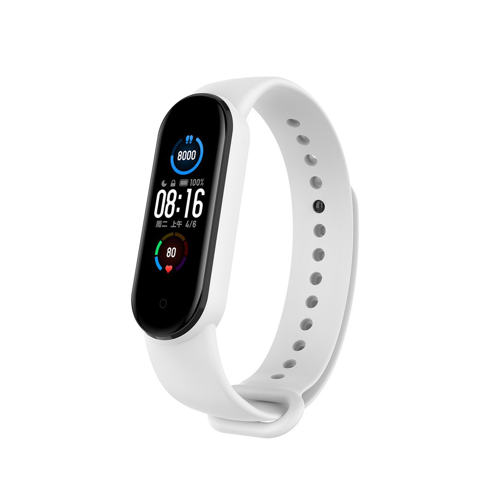 Dây Đeo Thay Thế Chất Liệu Silicon Thiết Kế Nhiều Lỗ Thời Trang Cho Xiaomi Mi Band 5