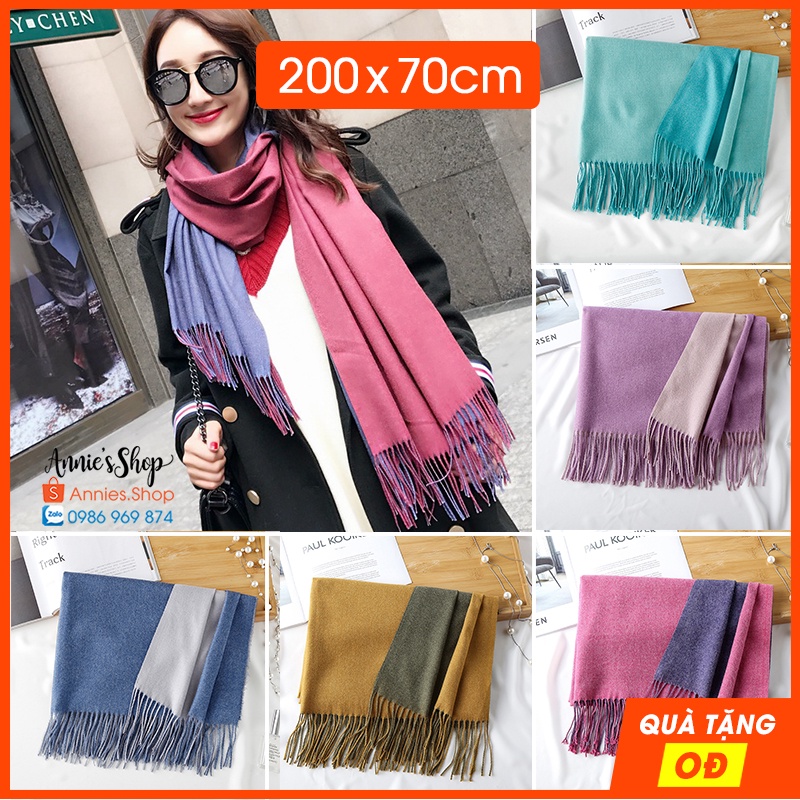 KH031 Khăn choàng cổ 2 mặt Tombrown cao cấp giả cashmere