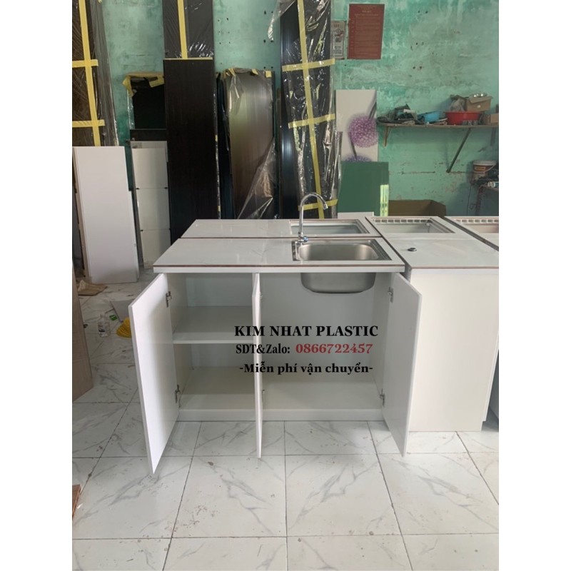 Tủ bếp mini sẵn bồn rửa mặt gạch nhựa đài loan siêu đẹp freeship | BigBuy360 - bigbuy360.vn