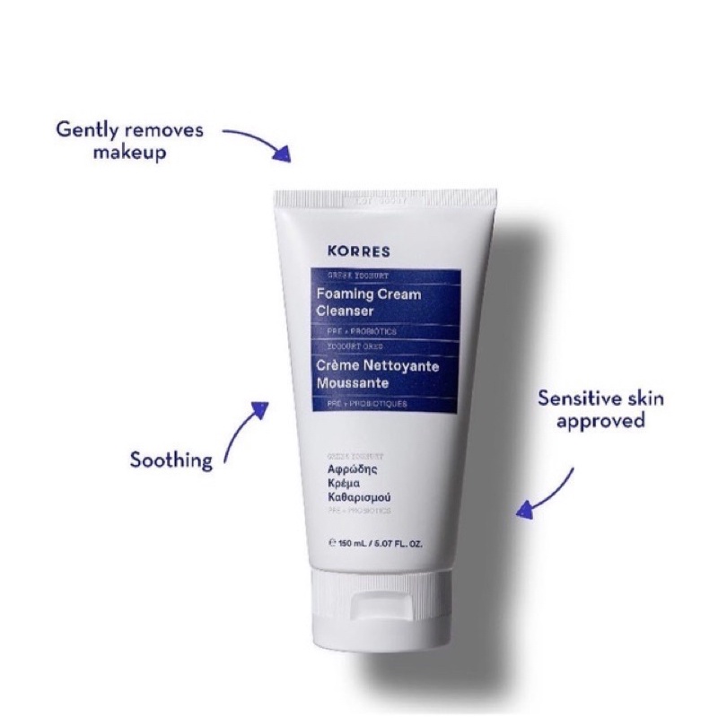 Sữa rửa mặt dịu nhẹ, lành tính Korres Greek Yoghurt Foaming Cream Cleanser