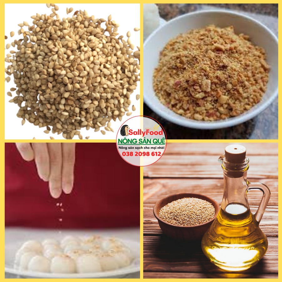 Mè Vàng Nguyên Vỏ Mè Đen Mè Trắng Hữu Cơ SallyFood 250g 500g 1kg Hạt Vừng Đen Trắng Vàng Organic Sạch Sống Chưa Rang