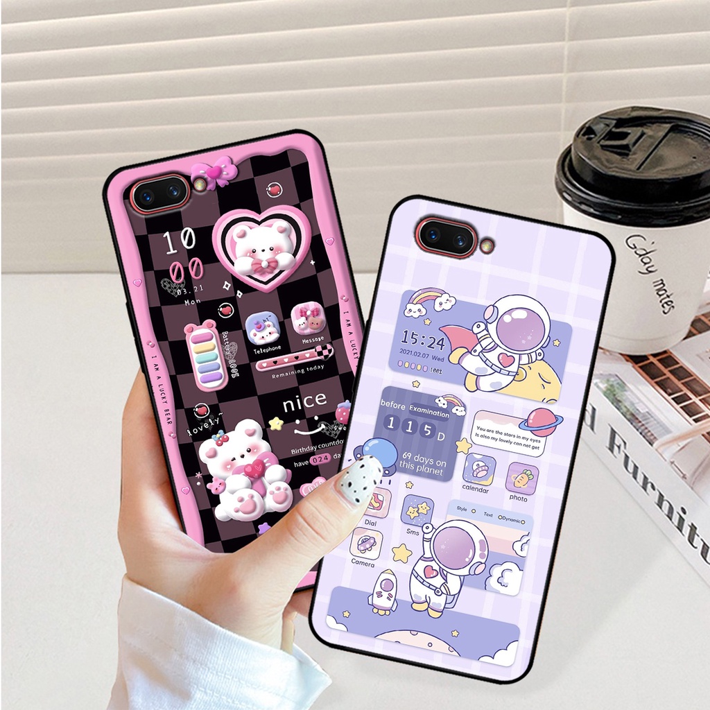Ốp lưng Oppo A3s / Oppo A1k hình gấu, vũ trụ ngân hà chibi. ốp chống sốc bền đẹp