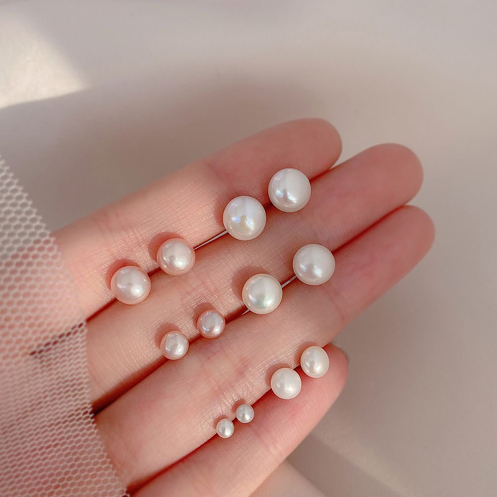 Bông tai ngọc trai nhân tạo màu sắc ngọt ngào phong cách retro Hàn Quốc cho nữ 925