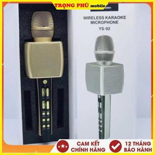 Micro karaoke ys 92 bluetooth không dây hỗ trợ ghi âm đổi giọng - hát hay - bh 6 tháng 1 đổi 3