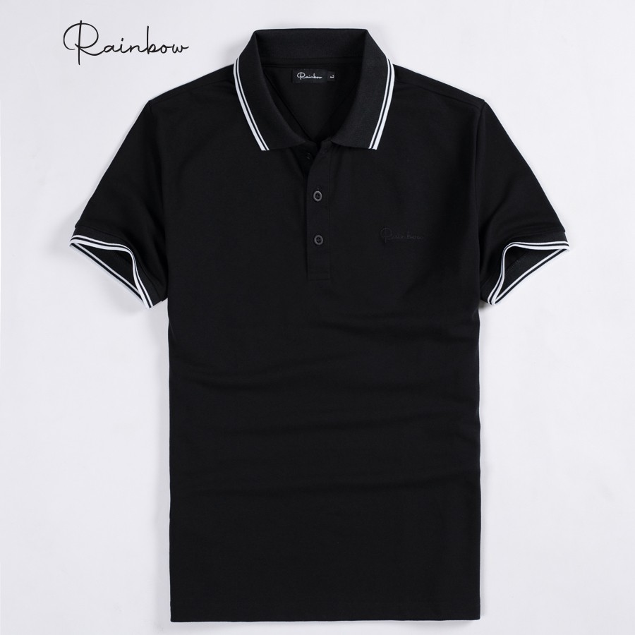 Áo Polo nam cotton cao cấp chính hãng Rainbow SPO002 Regular Fit phối bo viền trẻ trung - Thấm hút mồ hôi chuẩn size nam | BigBuy360 - bigbuy360.vn
