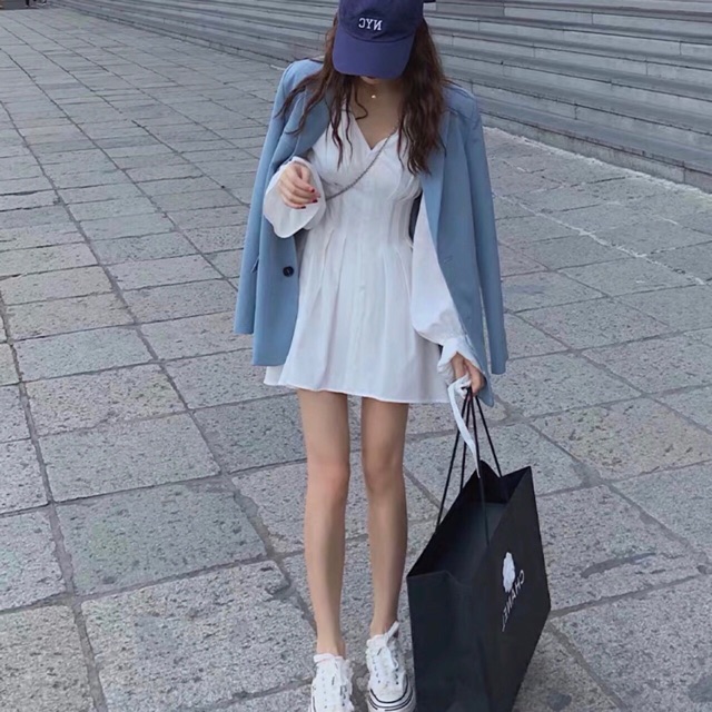 💥siêu phẩm _ĐẦM TRẮNG DỰ TIỆC XẾP LI TAY BO ULZZANG HÀN QUỐC SIÊU XINH | BigBuy360 - bigbuy360.vn