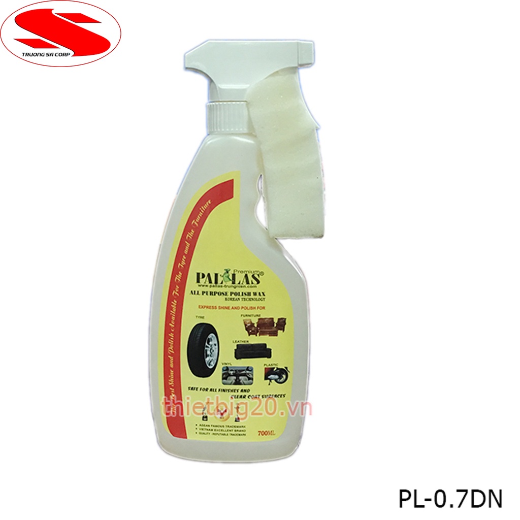 Chai xịt đánh bóng đa năng(đánh lốp,nhựa,nội thất,sofa,ghế...) Pallas 700ml