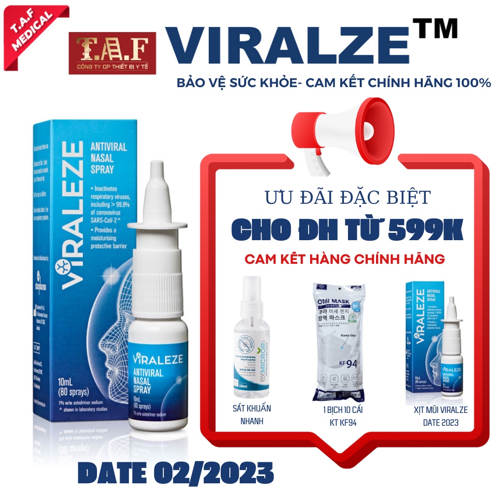 Viraleze Xịt mũi kháng khuẩn, combo 2 chai 10ml