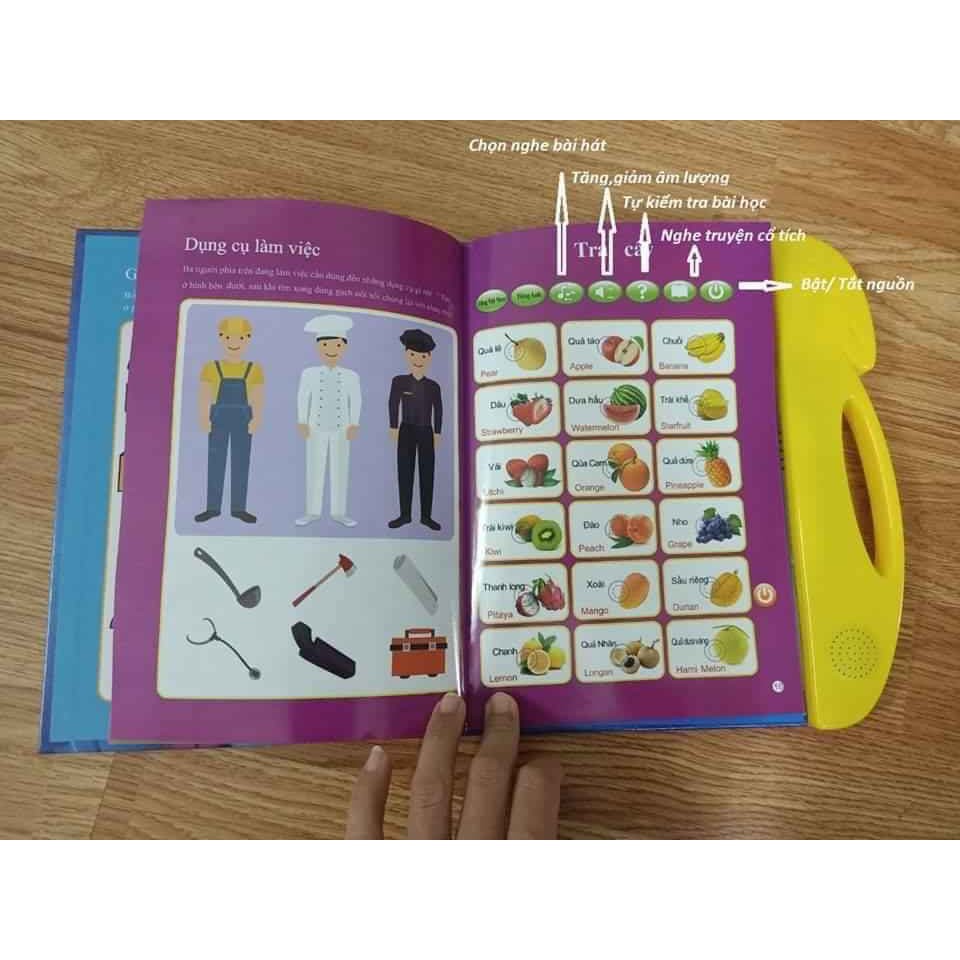Sách điện tử song ngữ Anh - Việt cho bé có pin (tặng kèm bộ thẻ chữ)