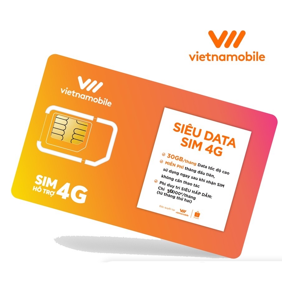 Sim vietnamobile cảm ơn siêu data 4g giá rẻ 30GB/tháng - Duy trì chỉ 30k/tháng