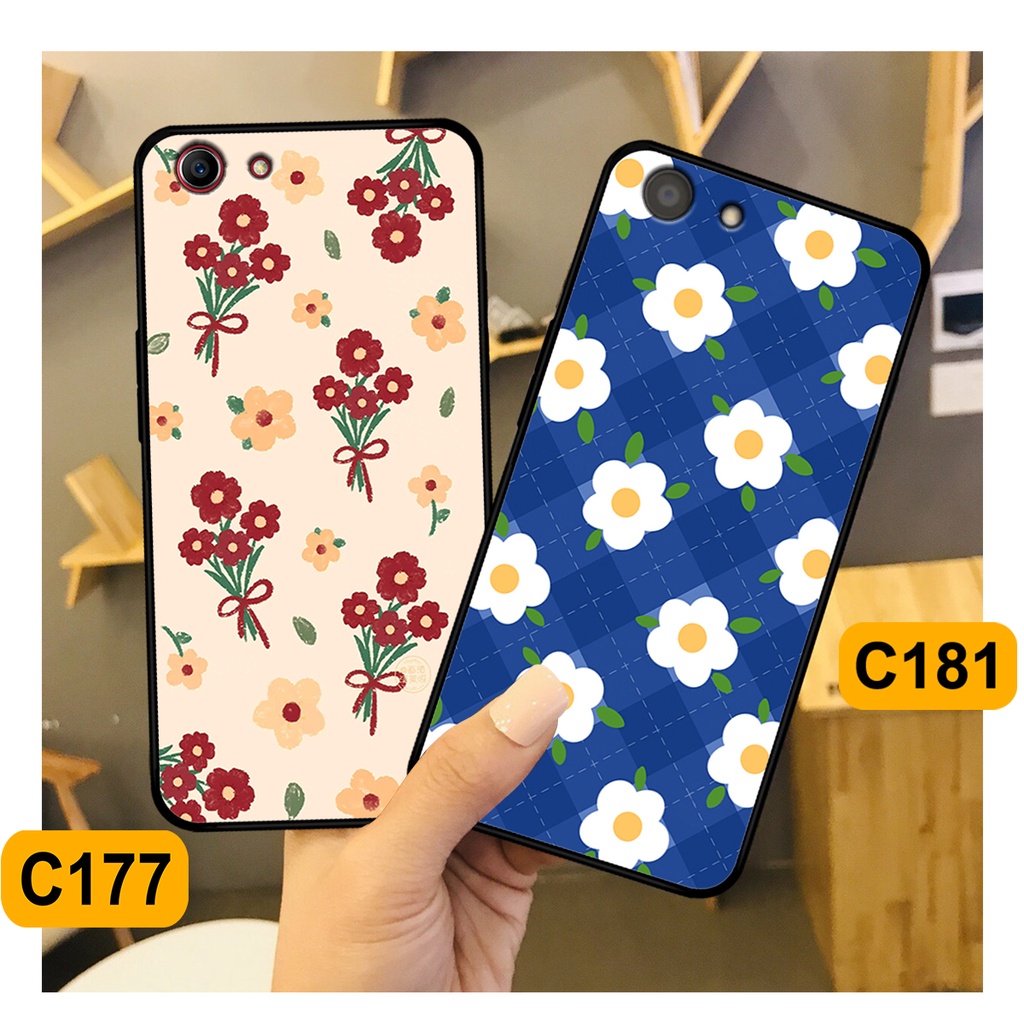 Ốp Oppo A71 / A83 in hình hoa cỏ nhẹ nhàng,họa tiết caro xinh xắn.ốp lưng chống sốc