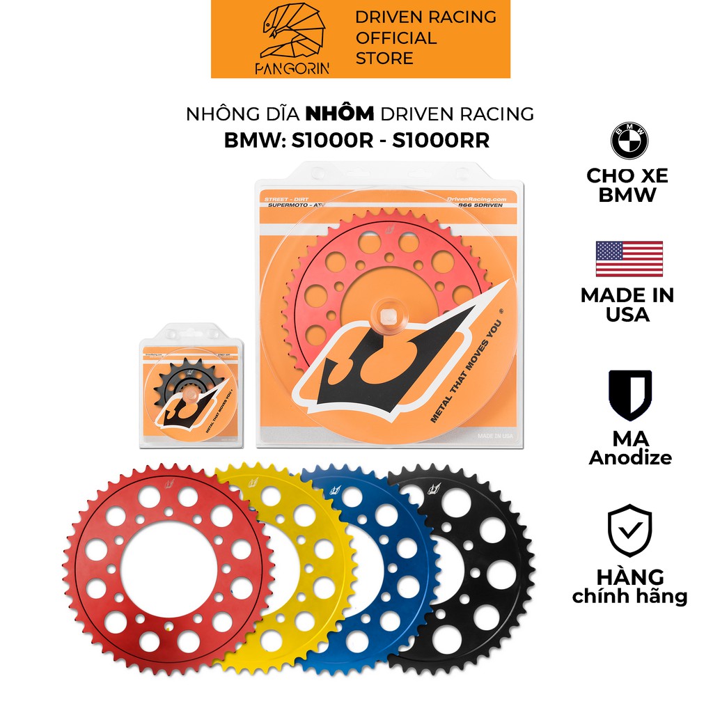 DRIVEN RACING - Nhông Dĩa Nhôm cho xe phân khối lớn - moto BMW S1000R - S1000RR