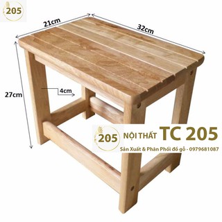 GHẾ GỖ CAO SU cao 27CM -  NỘI THÂT TC205