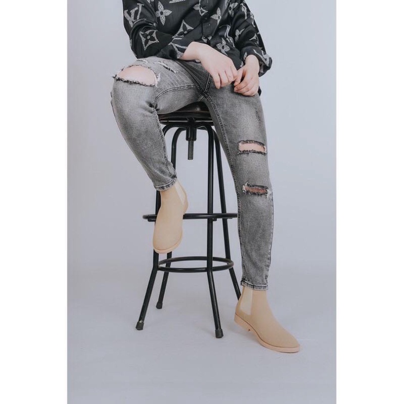 Giày Chelsea boots cao cổ thời trang nam chất liệu da lộn màu tan đế độn 3.5cm | BigBuy360 - bigbuy360.vn