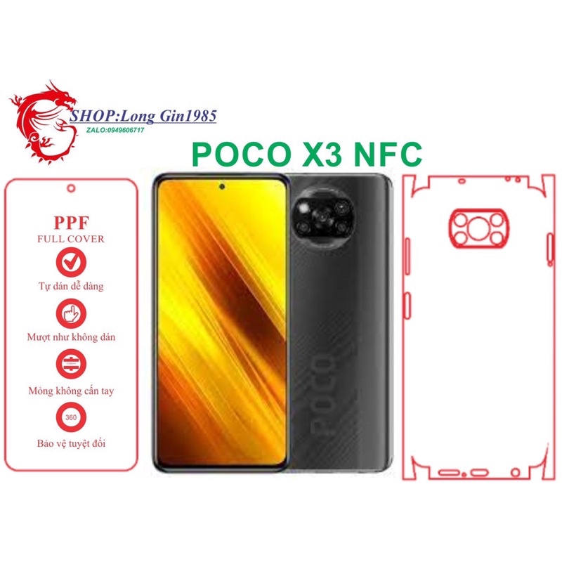POCO X3 NFC miếng dán trong Ppf mặt sau và mặt trước chống va đập chống trầy xước