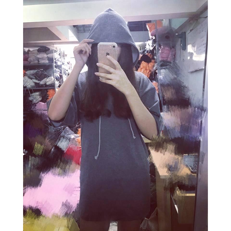 Áo hoodie tay lỡ