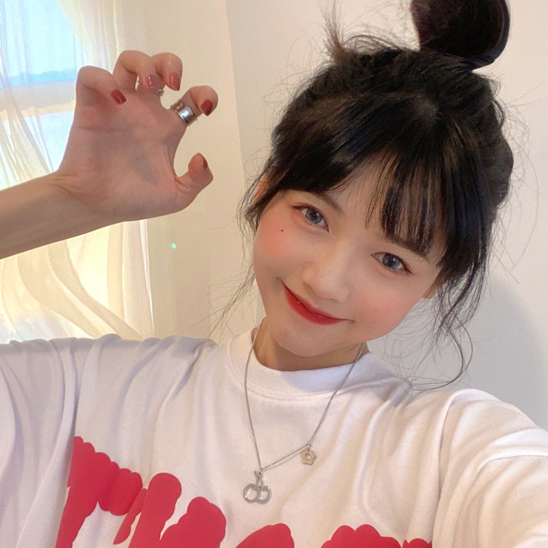 Dây chuyền mặt hình quả cherry phong cách hip hop thời trang đơn giản 191152