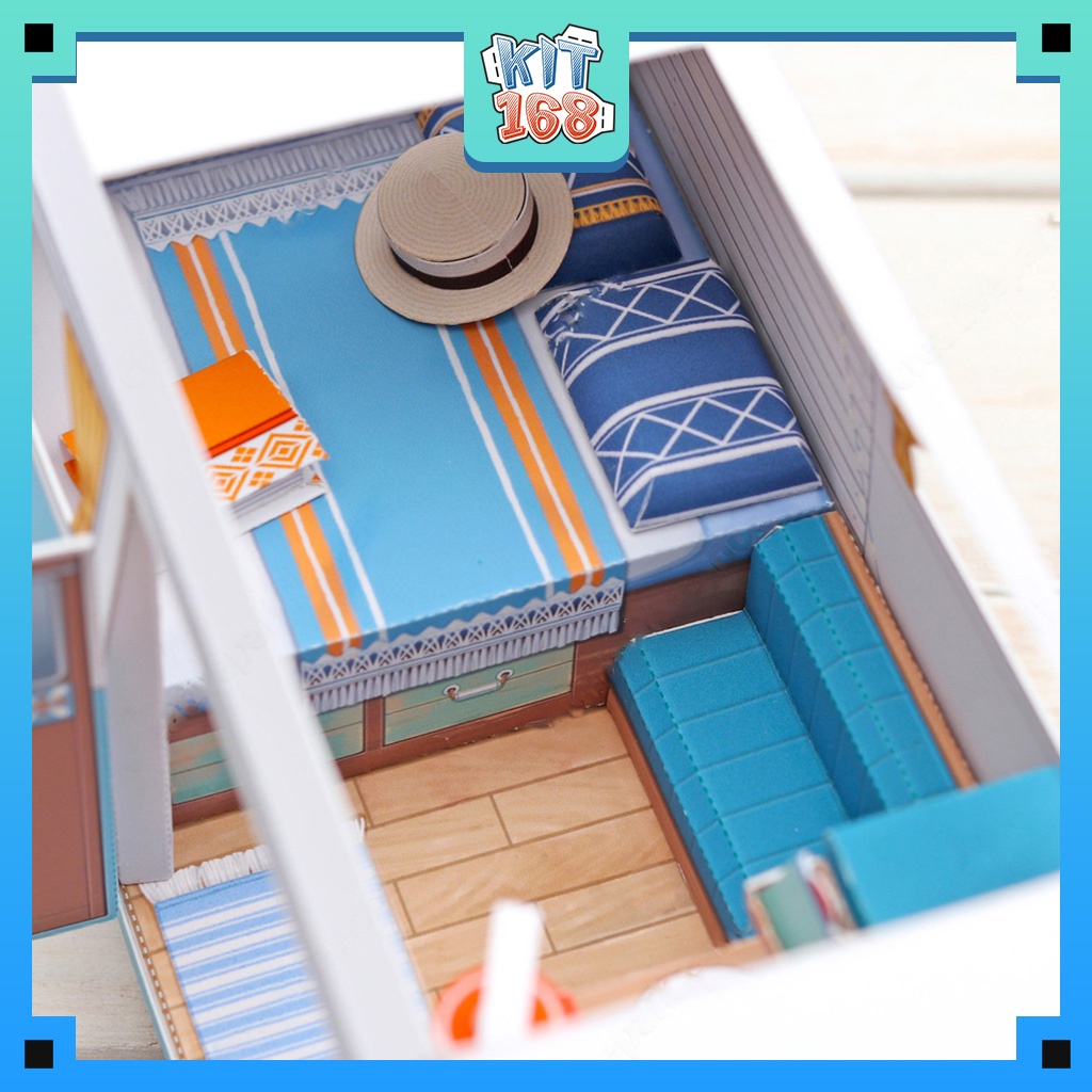 Mô hình giấy kiến trúc Xe du lịch cắm trại