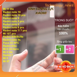 Kính cường lực Xiaomi Mi 11 Lite/ Redmi Note 10 pro/9 pro/8 pro/note 7/note 9s/ Redmi 9/9t/9c/9a/Poco X3 NFC/Mi 10T pro