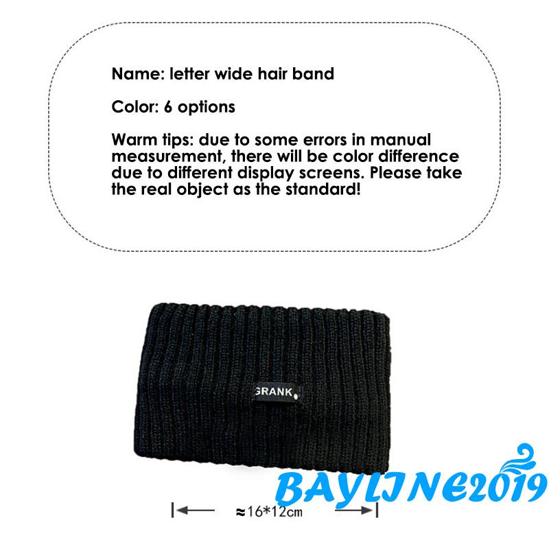 Băng đô dệt kim co giãn màu trơn in chữ xinh xắn