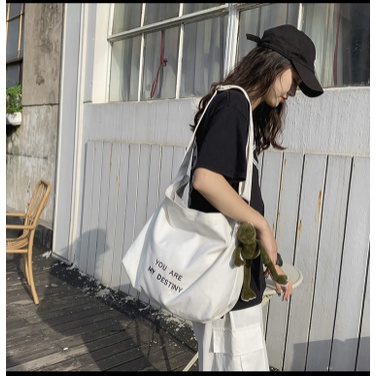 Túi tote vải  canvas đeo chéo Đi Học Đi Chơi Thời Trang Unisex Giá Rẻ