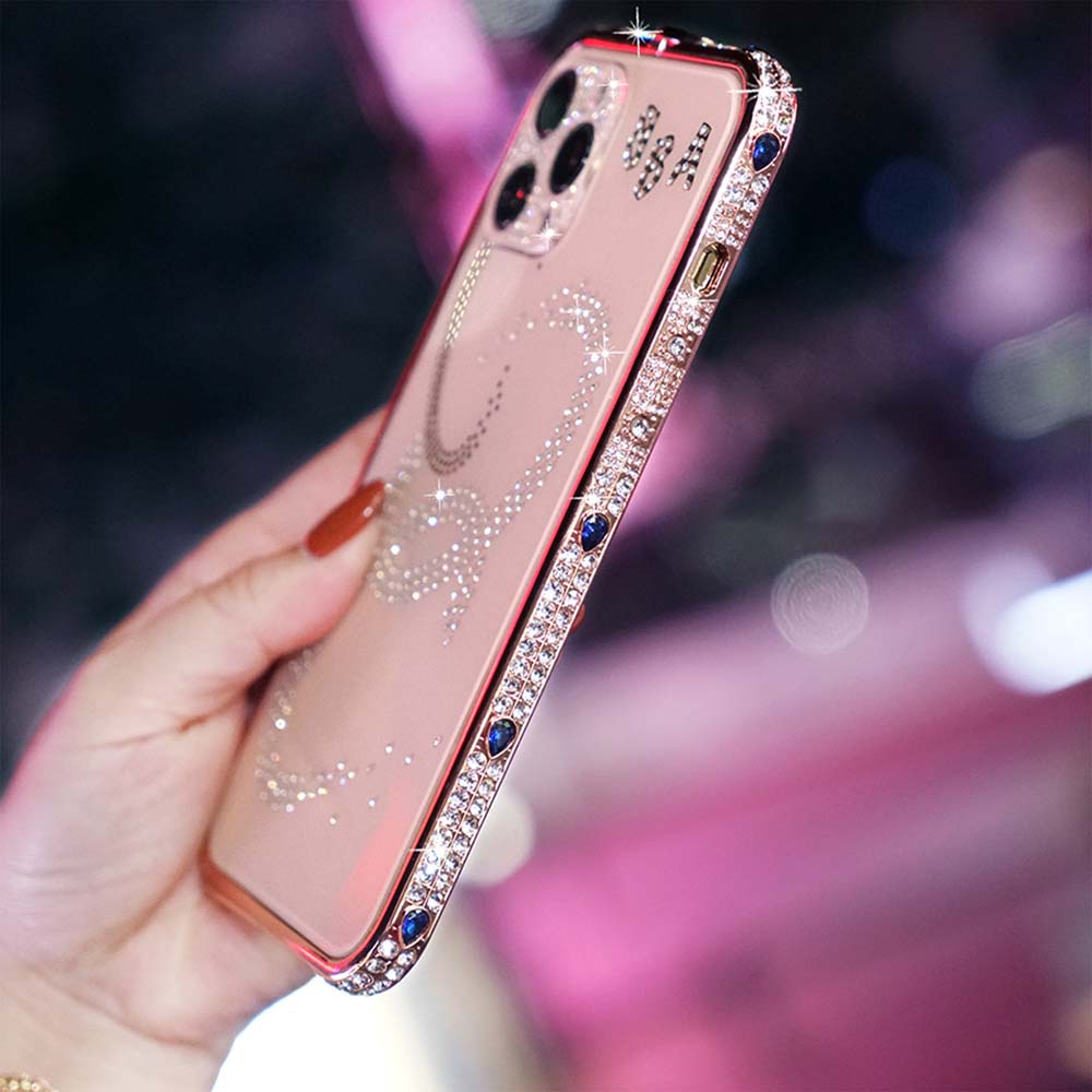 Ốp điện thoại viền kim cương thích hợp cho iPhone 13 Pro Max 12 XR 7 Plus XS 11 ProMax
