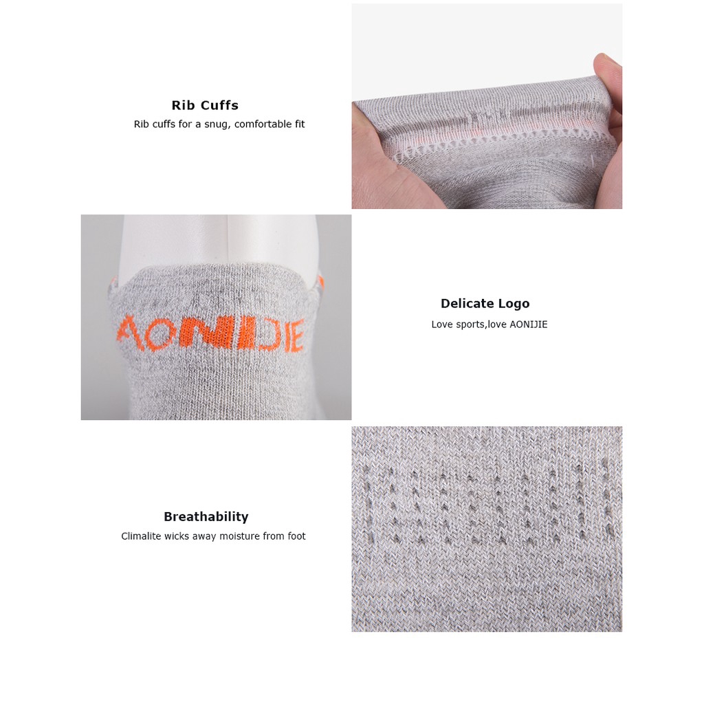 Aonijie Bộ 3 Đôi Vớ Chạy Bộ Thể Thao Khô Nhanh Thoáng Khí Cho Nam Và Nữ e4101