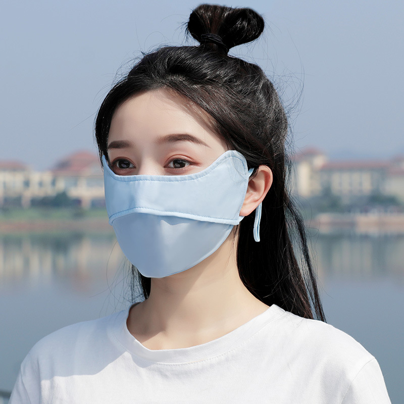 Khẩu Trang cotton Lụa Lạnh Mỏng Chống Nắng Thời Trang Cho Nam Nữ