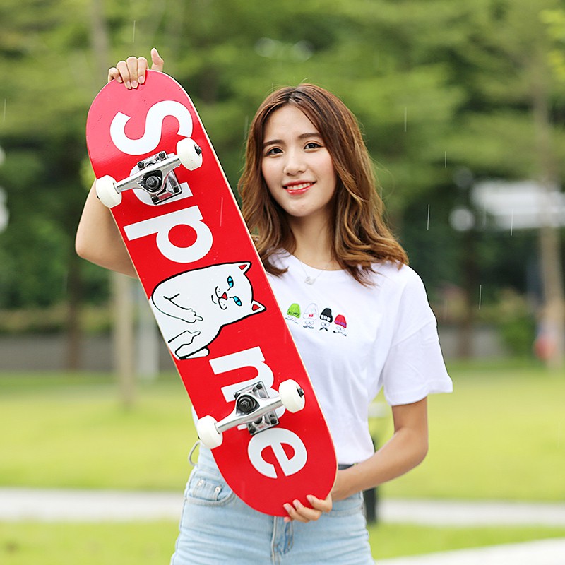 Ván trượt người lớn thể thao skateboard chất liệu gỗ phong ép cao cấp 7 lớp mặt nhám