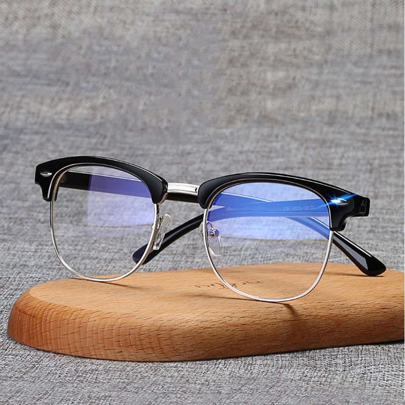 (AIMURUSI) COD Mắt Kính Gọng Kim Loại Chống Bức Xạ Phong Cách Cổ Điển Thời Trang Unisex